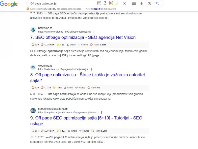 Off page optimizacija za bolju poziciju na pretragama